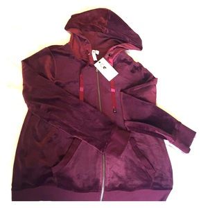 Cable and Gauge velour hoody zip up…